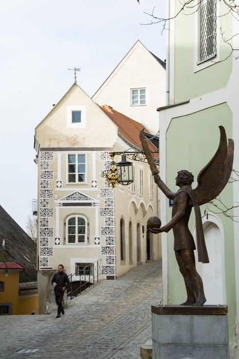 statue near the building in the old town