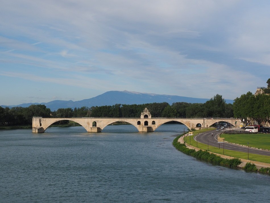 pont saint bÃ©nÃ©zet distant view with plants