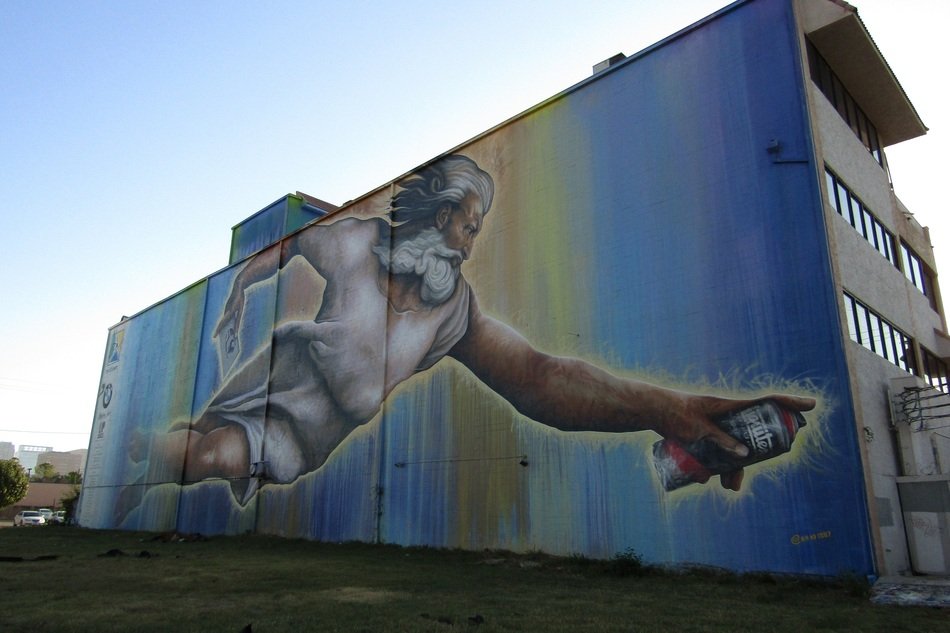 Street Art, God with Spray Paint, usa, texas, houston