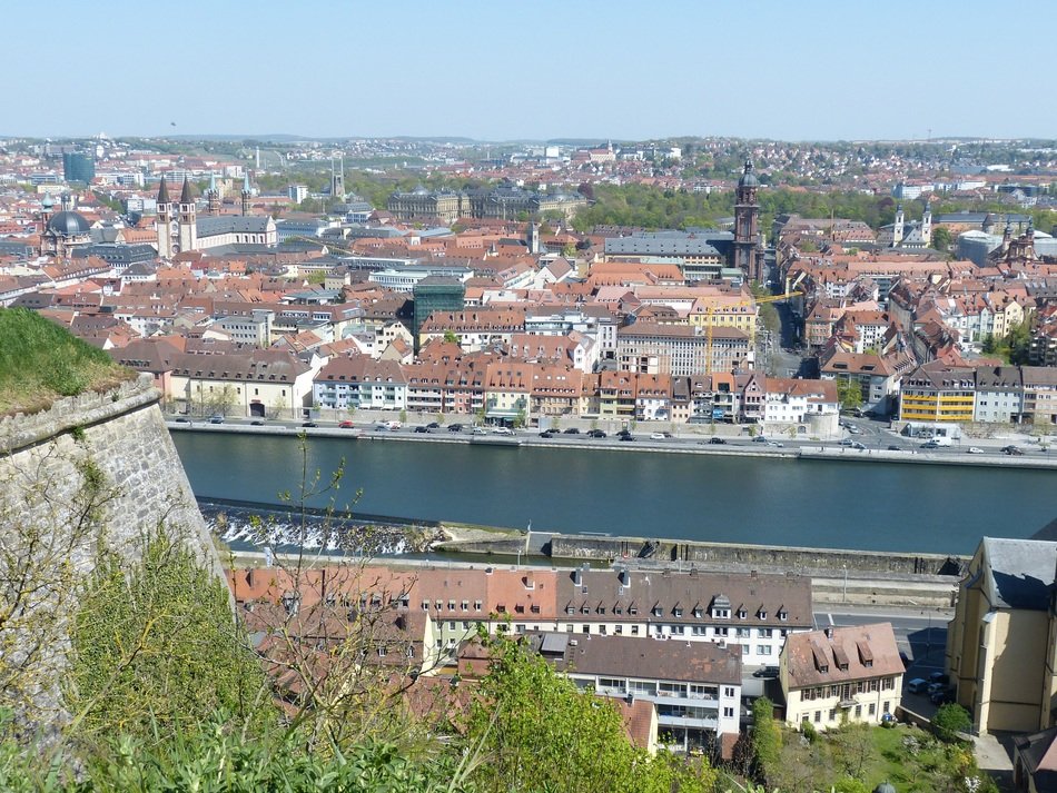 panoramic view of the old town of wurzburg
