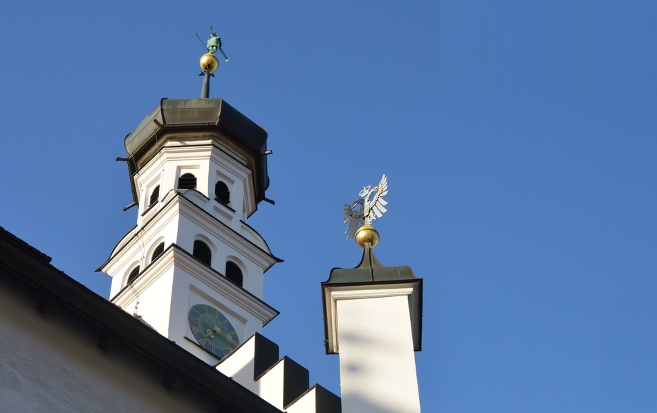 bell tower in the church under the sky