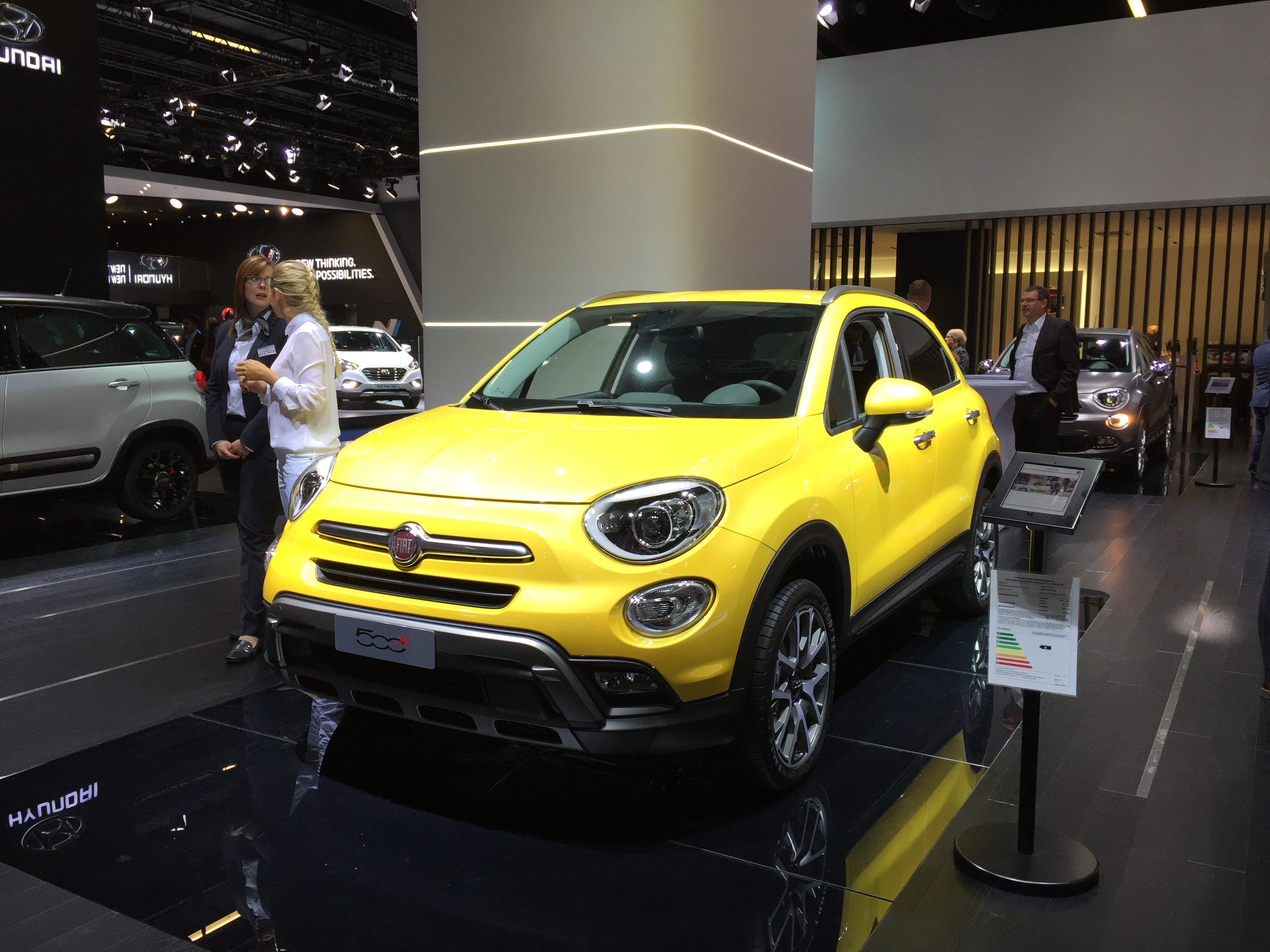 Yellow Fiat 500x Suv Crossover Jeep At Exebition Free Image