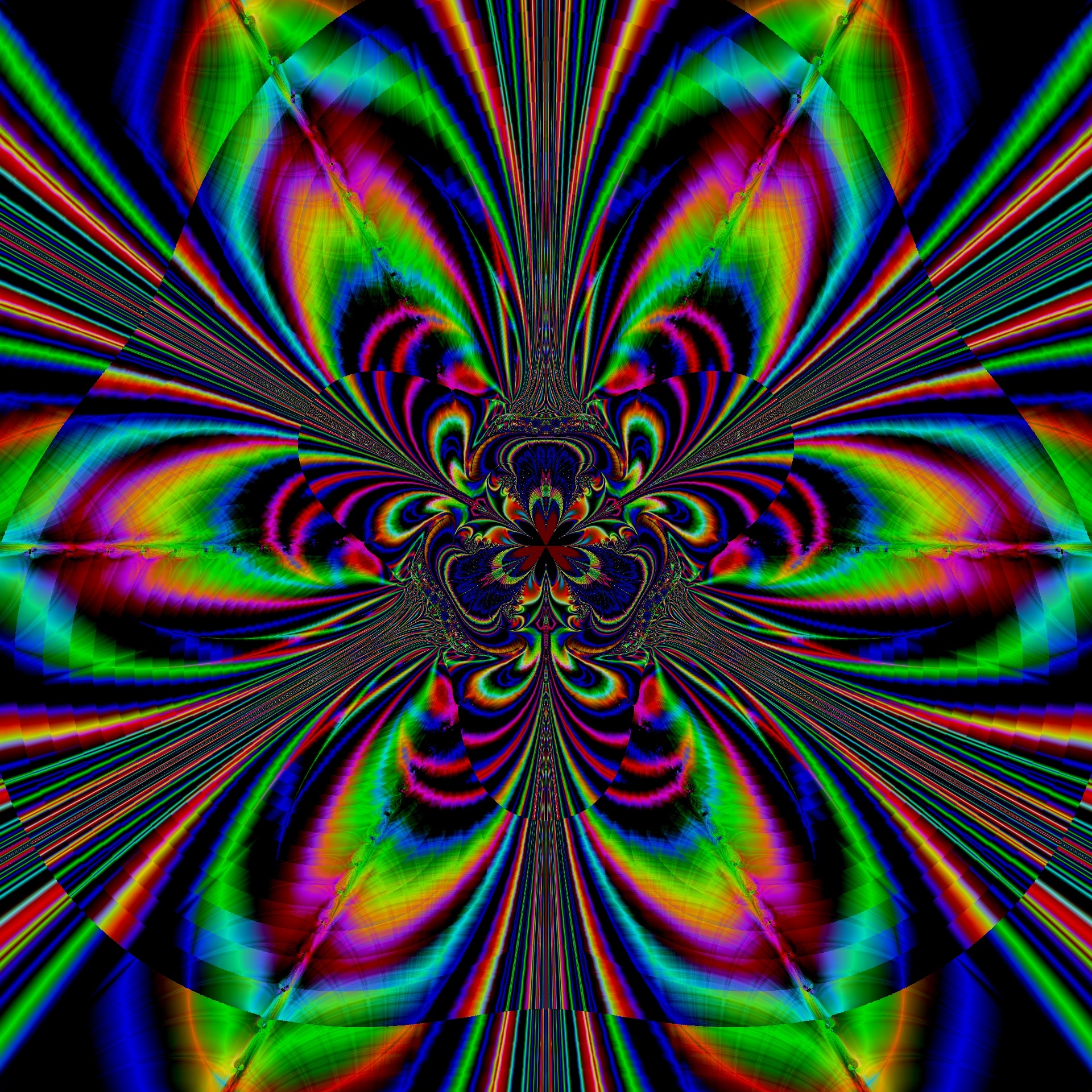 Fractal rainbow flower free image download