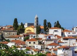 city view on island in greece