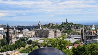 panorama of Edinburgh in sunny day