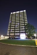 impeccably beautiful building in Upper Rhine at night