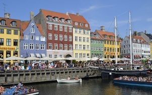 colored houses on the waterfront in copenhagen