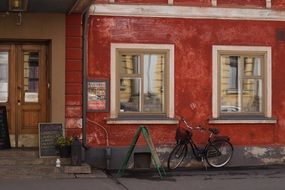 Bike near the wall in Helsinki