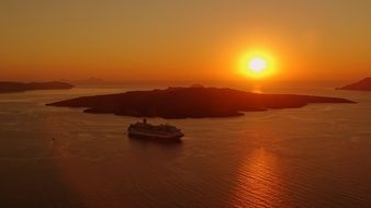 sunset in Santorini