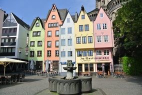 colorful houses in the old town in Cologne