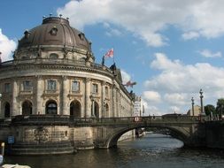bridge on the river near the building in Berlin