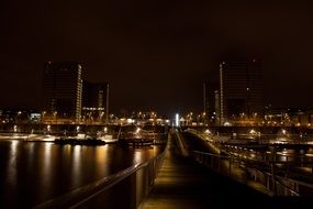 Paris library in the dark