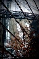 view through the glass to the street, germany, berlin