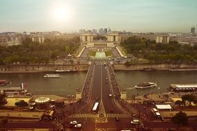 panorama of paris in a special filter