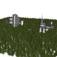 High buildings in the forest clipart