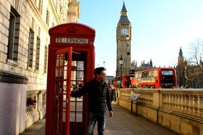 telephone booth on the streets of historic London