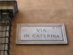 Street Sign VIA in Caterina