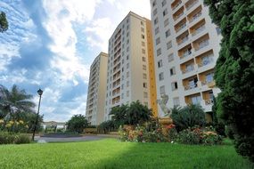 residential urban building among the plants in brazil