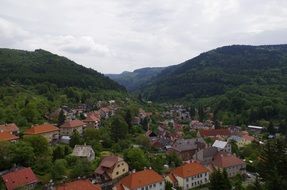 panoramic view of a small town in the alps in slovakia