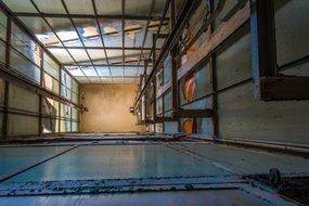elevator shaft in an old building