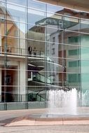 glass facade in the museum