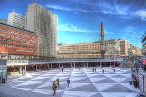cityscape of Sergels torg, central public Square in sweden, Stockholm