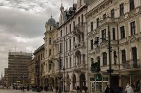 street of old City at cloudy day