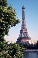 steel structure of the Eiffel Tower in Paris, France