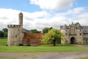 castle with tower in the manor