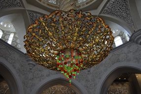 luxurious chandelier of grand mosque