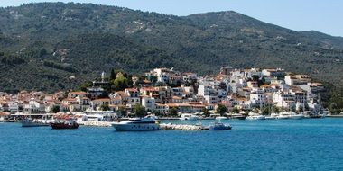 skiathos on the island