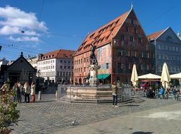 fountain in the center of the old city of Augsburg