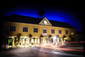 Town hall at night in Tetbury