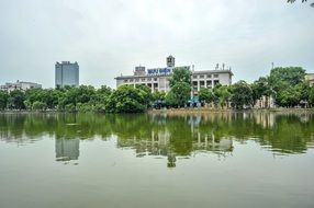 Landscape with the lake in Hanoi in Vietnam