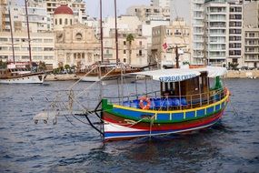 colorful boat off the coast of Malta