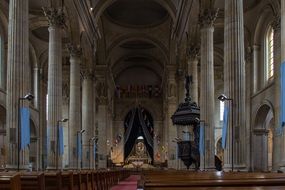 interior of the cathedral in Boulogne-sur-Mer