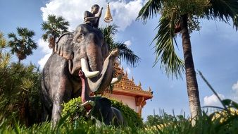 Buddha on an elephant in a temple in Khon Kaen