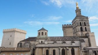 Avignon Cathedral with a golden statue