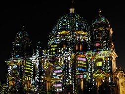 Berlin cathedral in festival of lights
