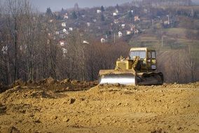 Bulldozer on a construction work