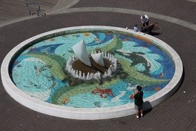 fountain in square in vancouver