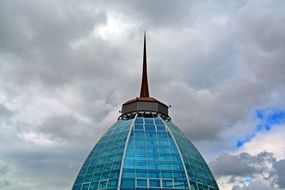Domed glass roof