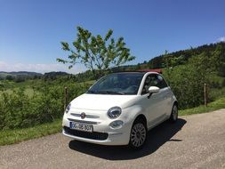 White Fiat 500 car