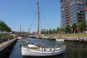 boat near the pier in kiel