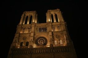 Notre Dame Cathedral in night illumination