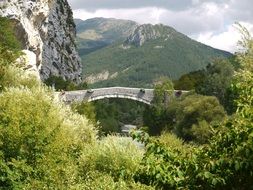 15th century stone bridge over the river