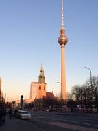 Tv Tower on alexander platz at Sunset, germany, Berlin