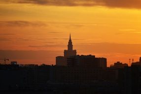 twilight over the city of Moscow