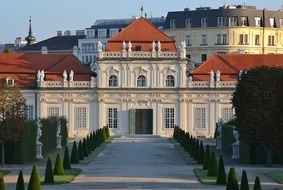 baroque Belvedere castle in Vienna