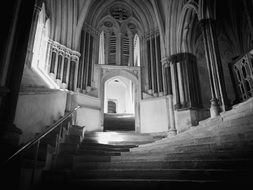 stairwell in Wells Cathedral in Somerset, England